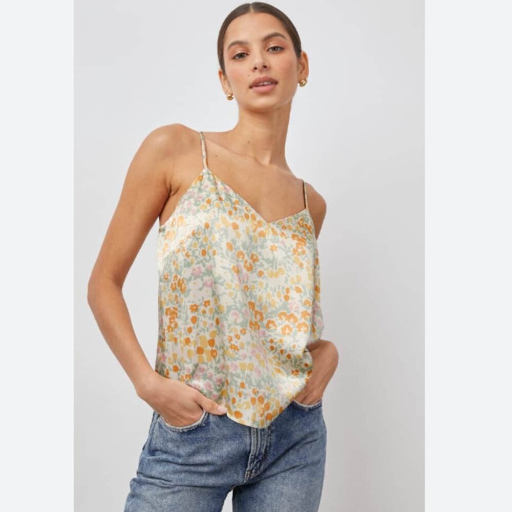 📦 MOVING SALE! Rails Paola Cami Top in Summer Meadow Print - Satin Floral